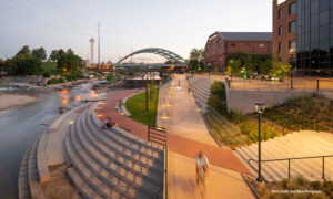 Things to Do - A view of Confluence Park's steps surrounding the river