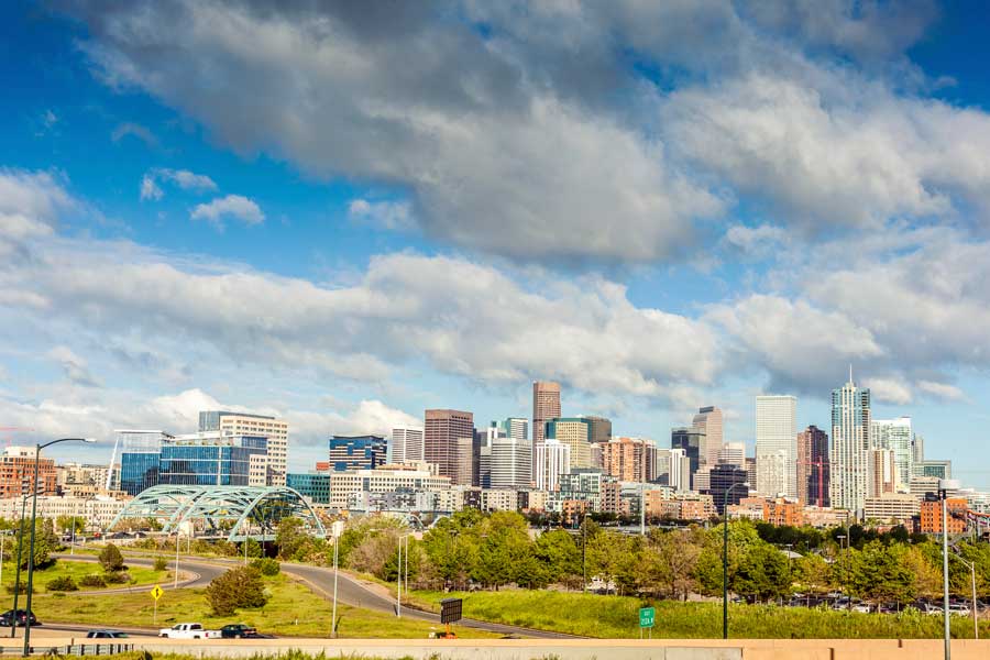Denver city skyline for attractions