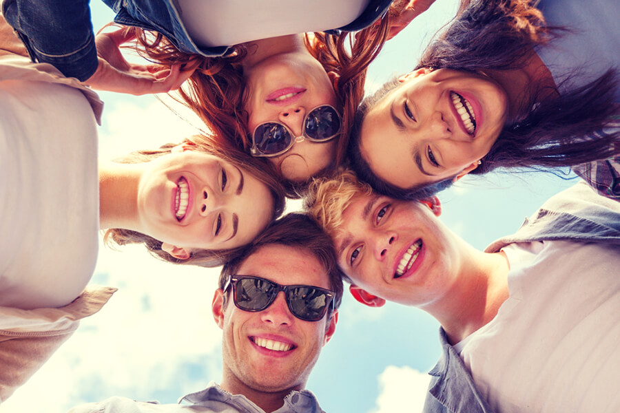 Smiling group of friends